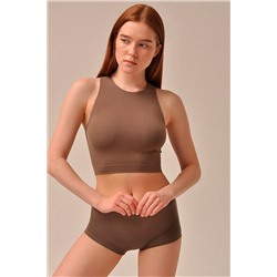 MY Топ женский TO030 TOP HALTER NECK (1/72) (wood (темно-бежевый) #649241