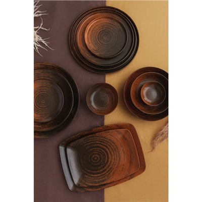 Тарелка с вертикальным бортом Lykke brown, d=27 см, цвет коричневый