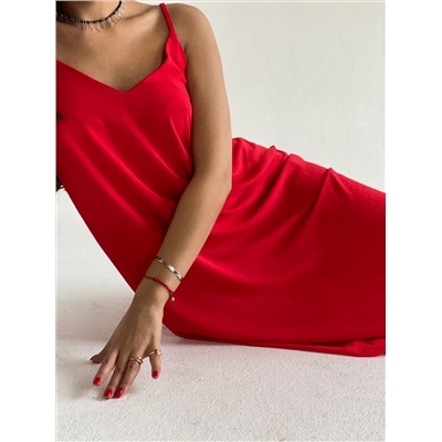 5913 Платье-комбинация красное