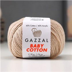 Пряжа "Baby Cotton" 60% хлопок, 40% полиакрил 165м/50гр (3446 бежевый)