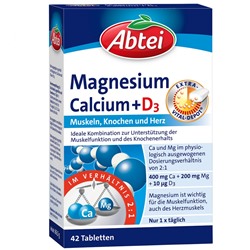 Abtei (Абтай) Magnesium Calcium + D3 42 шт