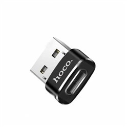 Адаптер Type-C (f) to USB 2.0 (m) "HOCO" (UA6, 6957531064138) алюмин., черный