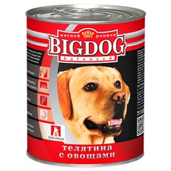 Влажный корм BIG DOG для собак, телятина/овощи, ж/б, 850 г