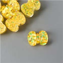 Декор для творчества пластик "Жёлтый бантик" кристалл 1х1,4 см