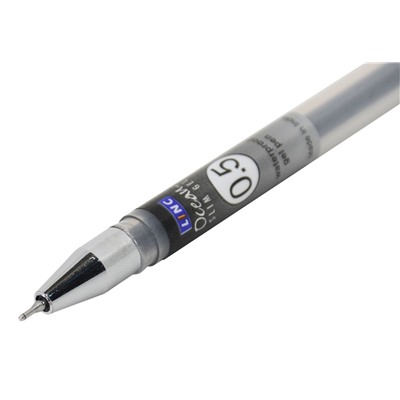 Ручка гелевая LINC "Ocean Slim" черная 0.5мм (200S, 069121) полупрозрач. корпус
