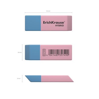 Ластик ErichKrause "Hybrid" (35749) термопластичная резина, 54*18*8мм.