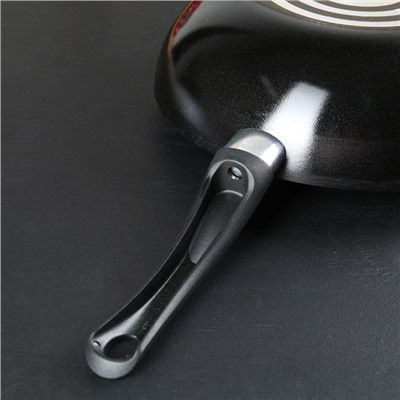 Сковорода-ВОК Lite, d=28 см, пластиковая ручка, антипригарное покрытие, цвет чёрный