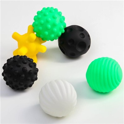 Подарочный набор тактильных развивающих мячиков  по методике Гленна Домана, 6 шт.