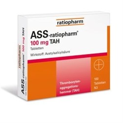 ASS Ratiopharm 100 mg TAH Tabletten (100 шт.) АСС Таблетки 100 шт.