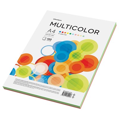 Бумага "OfficeSpace. Multicolor" А4, 80г/м, 100л./10цв. (MC_62241)