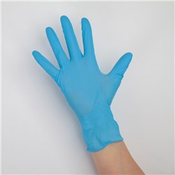 Перчатки нитриловые, текстурированные на пальцах A.D.M. «Усиленные», размер L, 100 шт/уп, 9 г
