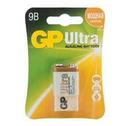 Батарейка 6LR61 9V "GP Ultra", алкалиновая, BL1