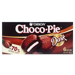 Шоколадные пирожные Чоко Пай Дарк (Choco Pie Dark) Orion (6 шт.), 180 г Акция