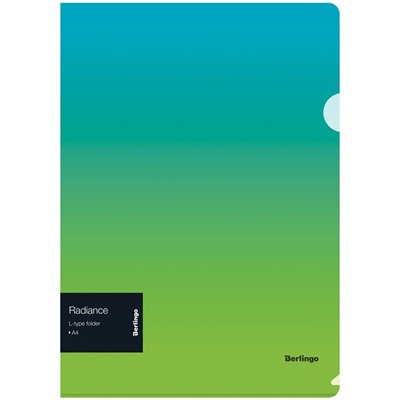 Папка-уголок Berlingo "Radiance" А4 0.2мм градиент голубой/зеленый (LFp_А4003)