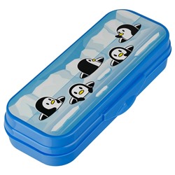 Пенал-футляр "Пингвины" светло-синий, 215*90*43 (ПН-31465, СТАММ) пластик