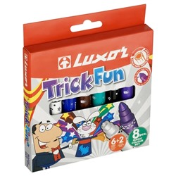 Фломастеры Luxor "Trick Fun" 6цв. + 2 белых, меняющие цвет, утолщенные, в карт. уп. (6180TF/8 BOX) корпус с рисунком, смываемые