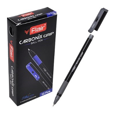 Ручка шар. FLAIR "CARBONIX GRIP" черная (F-1377) 0.7мм, карбоновый корпус