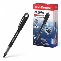 Ручка роллер ErichKrause "Agile" (55878) черная, 0.5мм, одноразовая