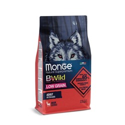 Сухой корм Monge Dog BWild LOW GRAIN низкозерновой для собак, из мяса оленя, 2,5 кг