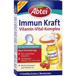 Abtei Trinkampullen Immun Kraft Питьевые ампулы с комплексом витаминов для поднятия иммунитета, 7 шт