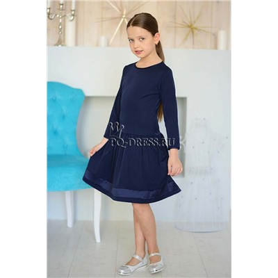 Платье школьное "Кира", цвет темно-синий
