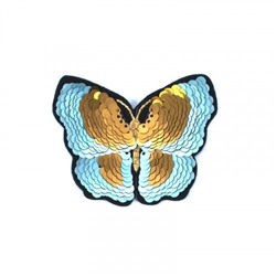 Термоаппликация ТАП 043 бабочка бирюза 8*6см