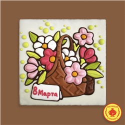 Тортик Корзина с цветами 8 Марта 700 грамм
