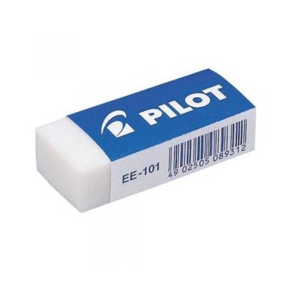 Ластик 42х18х11 мм белый карт.держатель прямоугольный EE-101-36DPK Pilot {Япония}