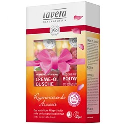 lavera (лавера) regenerierende Creme-Ol Dusche + Bodymilk Bio-Cranberry & Bio-Arganol 2X200 мл