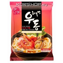 Лапша вареная Удон со вкусом морепродуктов (Seafood Flavor Udon) Hanilfood, Корея, 212 г