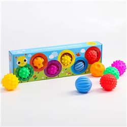 Подарочный набор массажных развивающих мячиков «Гусеница» 6 шт