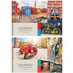Альбом для рисования ArtSpace 40л. на спирали "Путешествия. Collage of travel" (А40сп_26288) обложка картон