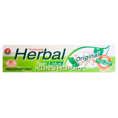 Зубная паста Herbal Original с травами Twin Lotus, Таиланд, 100 г