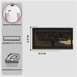 Термоаппликация «Topgun», 6,3 × 3,3 см, цвет милитари