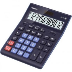 Калькулятор 12 разрядов GR-12-BU 2 питания 210х155х34.5 мм (735819) синий CASIO {Китай}