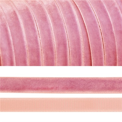 Лента бархатная 20 мм TBY LB2075 цвет розовый 1 метр
