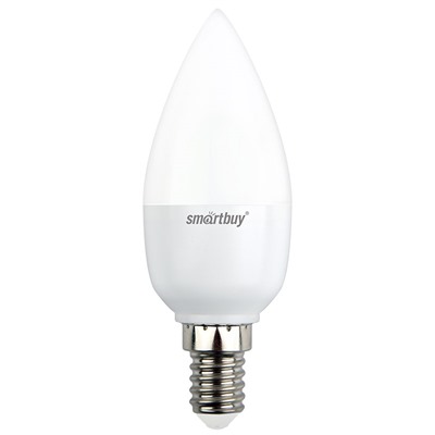 Лампа светодиодная, E14, C37,  5Вт, 4000К "Smartbuy" нейтральный белый свет, свеча