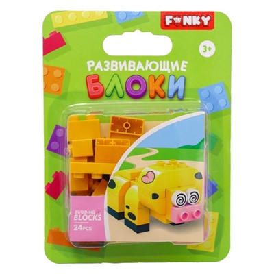 Конструктор детский Funky Toys «Свинка», с крупными блоками, 24 детали