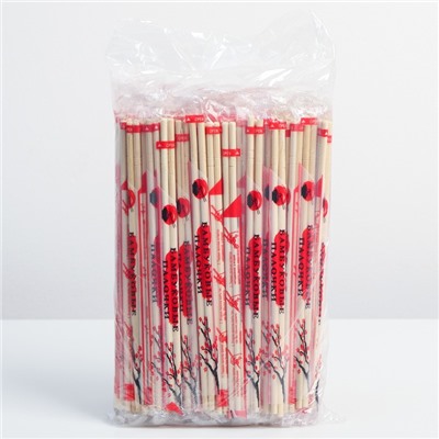 Палочки для еды, с зубочисткой, бамбук, 20 см