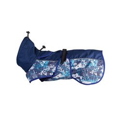 Попона для собак №8 с подкладкой из трикотажной сетки (ДС 60 см) синяя
