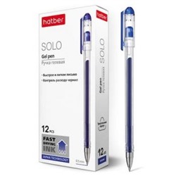 Ручка гелевая "Solo" синяя 0.5 мм трехгран.корпус (058621) Хатбер {Китай}