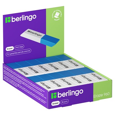 Ластик Berlingo "Eraze 960" (BLc_00960) прямоугольный, термопластичная резина, 62*14*8мм