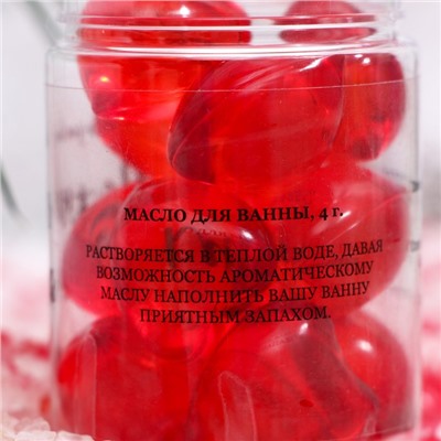 Масло для принятия ванны красное с ароматом клубники, 10 шт., 4 г