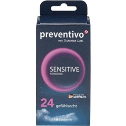Preventivo Kondome Презервативы "sensitive" Презервативы чувствительный настоящее чувство максимально тонкие 24 шт.