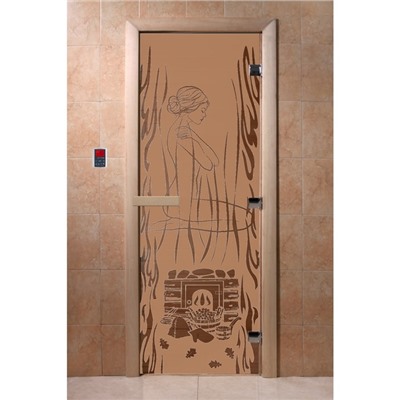 Дверь «Волшебный пар», размер коробки 200 × 80 см, правая, цвет матовая бронза