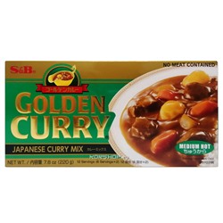 Среднеострый соус карри микс Golden Curry S and B, Япония, 220 г