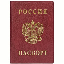 Обложка "Паспорт" ДПС "Герб" (2203.В-103) ПВХ, тиснение, бордовая