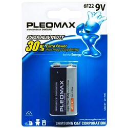 Батарейка 6F22 "Samsung. Pleomax" на блистере BL1