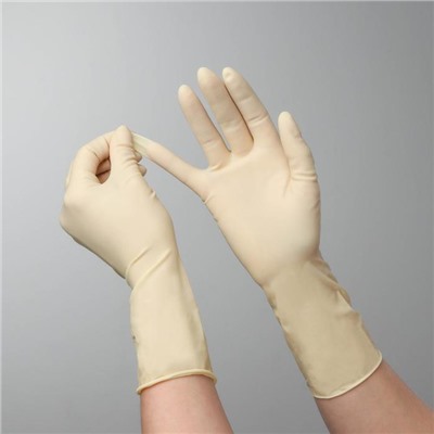 Перчатки латексные неопудренные Extra, размер L, смотровые, текстурированные, нестерильные, 50 шт/уп, цена за 1 шт, цвет белый