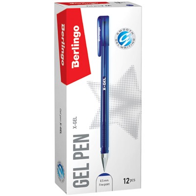 Ручка гелевая Berlingo "X-Gel" (CGp_50121) синяя, 0.5мм